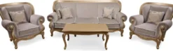 Casa Padrino Luxus Barock Wohnzimmer Sessel Grau / Gold - Handgefertigter Barockstil Sessel - Prunkvolle Luxus Wohnzimmer Möbel im Barockstil - Barock Möbel - Edel & Prunkvoll
