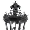 Casa Padrino Luxus Barock Wohnzimmer Hängeleuchte Antik Schwarz Ø 33 x H. 63 cm - Handgefertigte Barockstil Pendelleuchte - Luxus Qualität - Made in Italy - Edel & Prunkvoll