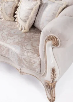 Casa Padrino Luxus Barock Wohnzimmer Set Hellgrau / Weiß / Antik Bronze - 2 Sofas & 2 Sessel & 1 Couchtisch - Wohnzimmer Möbel im Barockstil - Edel & Prunkvoll