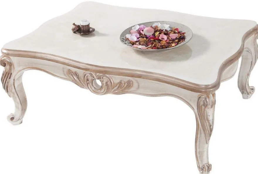 Casa Padrino Luxus Barock Wohnzimmer Set Hellgrau / Weiß / Antik Bronze - 2 Sofas & 2 Sessel & 1 Couchtisch - Wohnzimmer Möbel im Barockstil - Edel & Prunkvoll