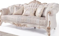 Casa Padrino Luxus Barock Wohnzimmer Set Hellgrau / Weiß / Antik Bronze - 2 Sofas & 2 Sessel & 1 Couchtisch - Wohnzimmer Möbel im Barockstil - Edel & Prunkvoll