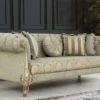 Casa Padrino Luxus Barock Wohnzimmer Set Grün / Gold / Grau / Gold - 2 Sofas & 2 Sessel - Wohnzimmer Möbel im Barockstil - Edel & Prunkvoll