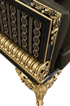 Casa Padrino Luxus Barock Wohnzimmer Sofa mit Kissen Grau / Schwarz / Gold 235 x 93 x H. 115 cm - Barock Möbel - Edel & Prunkvoll