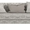 Casa Padrino Luxus Barock Wohnzimmer Sofa mit elegantem Muster Silber / Grau / Schwarz 260 x 100 x H. 82 cm - Wohnzimmer Möbel im Barockstil - Edel & Prunkvoll