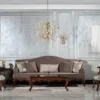 Casa Padrino Luxus Barock Wohnzimmer Set Grau / Silber / Braun - 2 Sofas & 2 Sessel & 1 Couchtisch & 2 Beistelltische - Handgefertigte Wohnzimmer Möbel im Barockstil - Edel & Prunkvoll