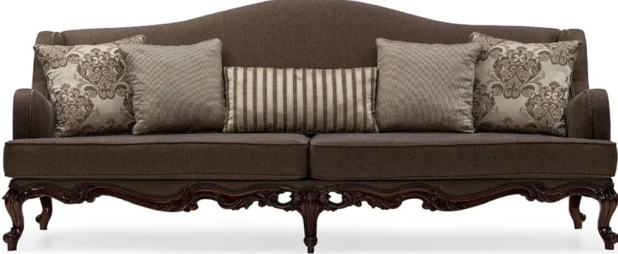 Casa Padrino Luxus Barock Wohnzimmer Set Grau / Silber / Braun - 2 Sofas & 2 Sessel & 1 Couchtisch & 2 Beistelltische - Handgefertigte Wohnzimmer Möbel im Barockstil - Edel & Prunkvoll