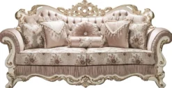 Casa Padrino Luxus Barock Wohnzimmer Set Rosa / Weiß / Gold - 2 Sofas & 2 Sessel & 1 Couchtisch - Prunkvolle Möbel im Barockstil