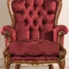 Casa Padrino Luxus Barock Wohnzimmer Sessel mit elegantem Muster Bordeauxrot / Braun / Gold 85 x 85 x H. 112 cm - Barockstil Wohnzimmer Möbel - Edel & Prunkvoll