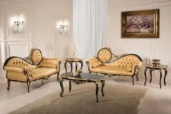 Casa Padrino Luxus Barock Wohnzimmer Sofa Gold / Schwarz 170 x 70 x H. 100 cm - Barockstil Wohnzimmer Möbel - Edel & Prunkvoll