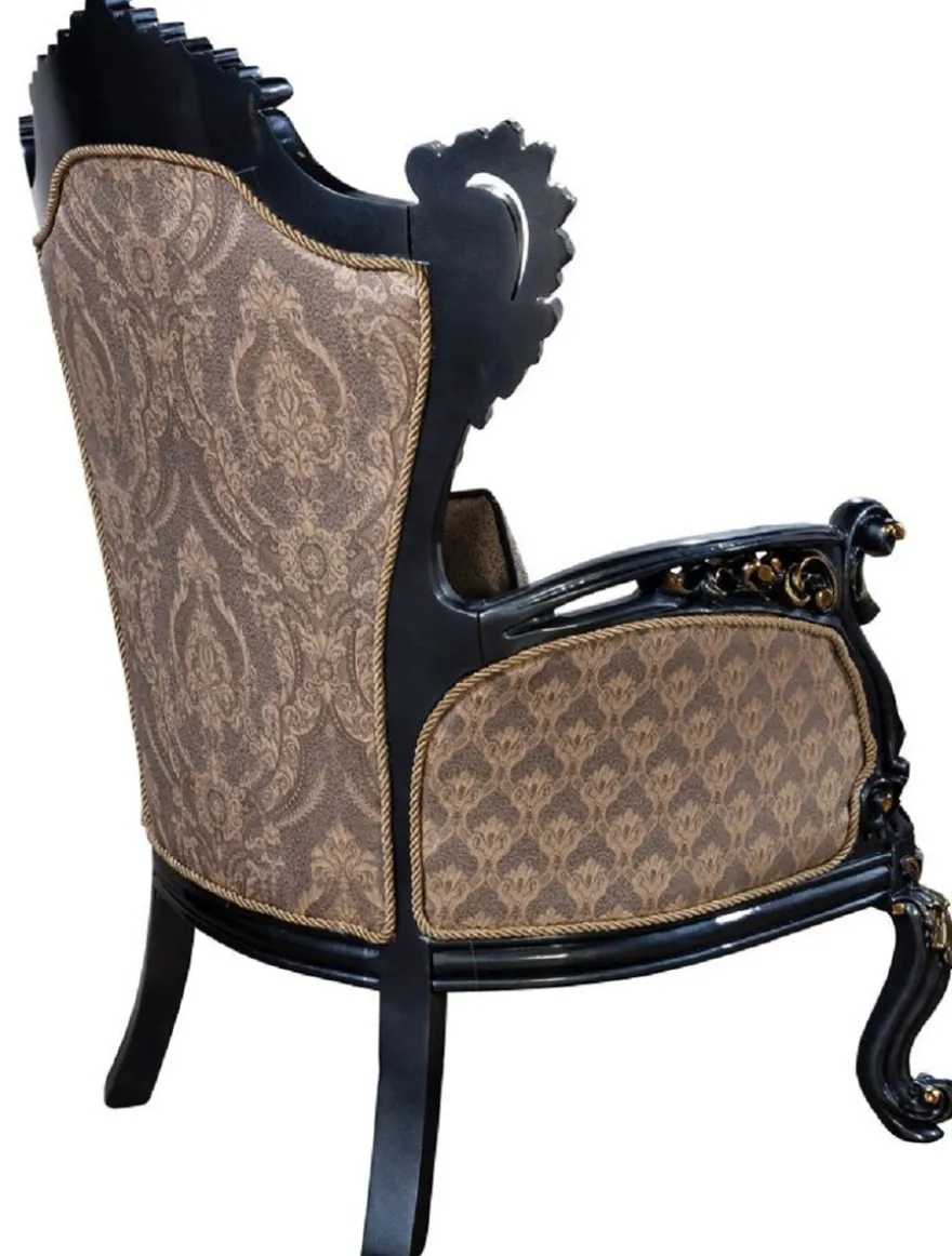 Casa Padrino Luxus Barock Wohnzimmer Set Grau / Blau / Gold - 2 Barock Sofas & 2 Barock Sessel & 1 Barock Couchtisch - Luxus Wohnzimmer Möbel im Barockstil - Barock Möbel - Edel & Prunkvoll