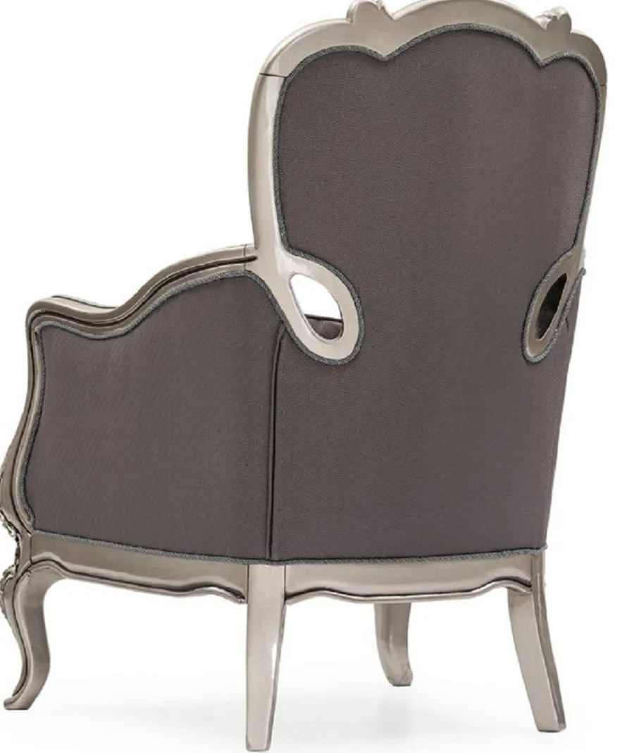 Casa Padrino Luxus Barock Wohnzimmer Set Grau / Silber - 2 Barock Sofas & 2 Barock Sessel & 1 Barock Couchtisch - Handgefertigte Wohnzimmer Möbel im Barockstil - Edel & Prunkvoll
