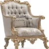 Casa Padrino Luxus Barock Wohnzimmer Set Silber / Grau / Gold - 2 Barock Sofas & 2 Barock Sessel & 1 Barock Couchtisch - Handgefertigte Wohnzimmer Möbel im Barockstil - Edel & Prunkvoll
