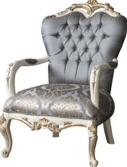 Casa Padrino Luxus Barock Wohnzimmer Set Blau / Weiß / Gold - 2 Sofas & 2 Sessel & 1 Couchtisch - Möbel im Barockstil - Edel & Prunkvoll
