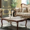 Casa Padrino Luxus Barock Wohnzimmer Set Beige / Braun / Gold - 1 Barock Sofa mit Muster & 2 Barock Sessel mit Muster & 1 Barock Couchtisch - Prunkvolle Barock Wohnzimmer Möbel