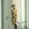 Casa Padrino Luxus Barock Wohnungstür Weiß / Silber / Gold 129 cm - Made in Italy
