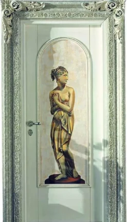 Casa Padrino Luxus Barock Wohnungstür Weiß / Silber / Gold 129 cm - Made in Italy