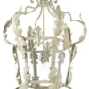Casa Padrino Luxus Barock Wohnzimmer Hängeleuchte Weiß Ø 50 x H. 85 cm - Handgefertigte Metall Laterne - Luxus Qualität - Made in Italy - Edel & Prunkvoll