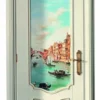 Casa Padrino Luxus Barock Wohnungstür Weiß / Mehrfarbig / Gold 126 cm - Made in Italy