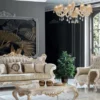 Casa Padrino Luxus Barock Wohnzimmertisch Creme / Gold 140 x 90 x H. 55 cm - Edler Massivholz Couchtisch im Barockstil - Barock Wohnzimmermöbel