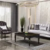 Casa Padrino Luxus Barock Wohnzimmer Set Silber / Lila / Schwarz / Gold