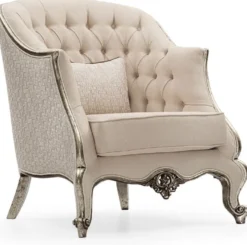Casa Padrino Luxus Barock Wohnzimmer Set Creme / Silber / Antik Silber - 2 Sofas & 2 Sessel & 1 Couchtisch & 2 Beistelltische - Handgefertigte Wohnzimmer Möbel im Barockstil - Edel & Prunkvoll