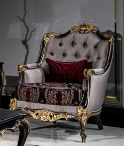Casa Padrino Luxus Barock Wohnzimmer Set Silber / Bordeauxrot / Schwarz / Gold - 2 Sofas & 2 Sessel & 1 Couchtisch - Prunkvolle Wohnzimmer Möbel im Barockstil