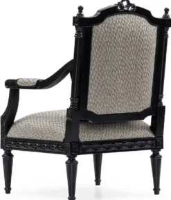 Casa Padrino Luxus Barock Wohnzimmer Sessel Silber / Schwarz - Handgefertigter Barockstil Sessel mit dekorativem Kissen - Luxus Wohnzimmer Möbel im Barockstil - Barock Möbel - Edel & Prunkvoll