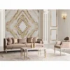 Casa Padrino Luxus Barock Wohnzimmer Sessel Braun / Creme / Gold - Barockstil Möbel