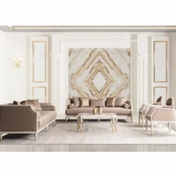 Casa Padrino Luxus Barock Wohnzimmer Sessel Braun / Creme / Gold - Barockstil Möbel