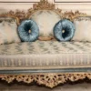 Casa Padrino Luxus Barock Wohnzimmer Sofa Türkis / Creme / Gold - Handgefertigtes Barockstil Sofa - Luxus Wohnzimmer Möbel im Barockstil - Barock Möbel - Edel & Prunkvoll