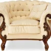 Casa Padrino Luxus Barock Wohnzimmer Set Creme / Braun - 2 Barock Sofas & 2 Barock Sessel & 1 Barock Couchtisch - Luxus Wohnzimmer Möbel im Barockstil - Edel & Prunkvoll