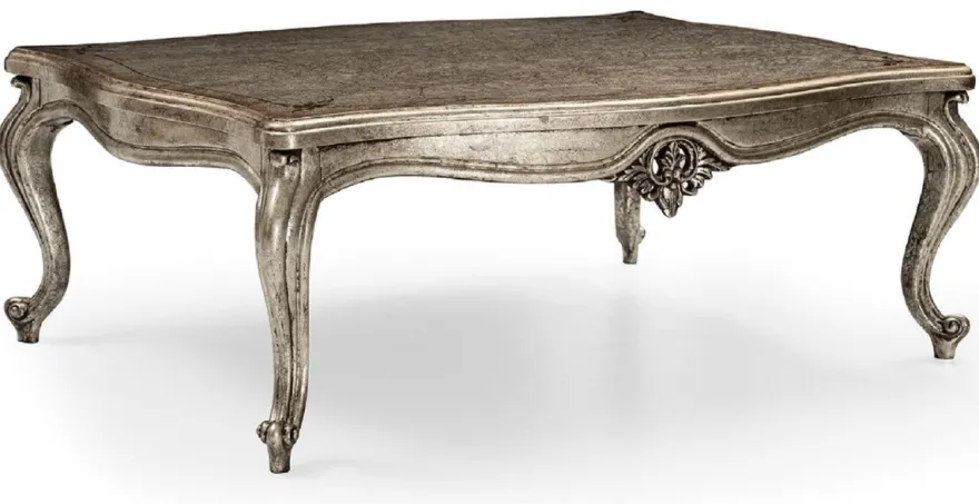 Casa Padrino Luxus Barock Wohnzimmer Set Braun / Creme / Antik Silber - 2 Sofas & 2 Sessel & 1 Couchtisch & 2 Beistelltische - Handgefertigte Wohnzimmer Möbel im Barockstil - Edel & Prunkvoll