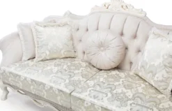 Casa Padrino Luxus Barock Wohnzimmer Sofa mit dekorativen Kissen Hellrosa / Weiß / Beige 230 x 90 x H. 110 cm - Barock Möbel