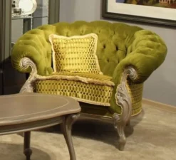 Casa Padrino Luxus Barock Wohnzimmer Sessel Grün / Grau - Handgefertigter Barockstil Sessel - Prunkvolle Luxus Wohnzimmer Möbel im Barockstil - Barock Möbel - Edel & Prunkvoll