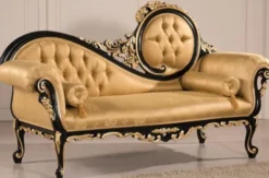 Casa Padrino Luxus Barock Wohnzimmer Set Gold / Schwarz - 2 Sofas & 1 Couchtisch & 2 Beistelltische - Wohnzimmermöbel im Barockstil - Edle Barock Möbel
