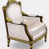 Casa Padrino Luxus Barock Wohnzimmer Sessel Grau / Dunkelbraun / Gold - Handgefertigter Barockstil Sessel - Luxus Wohnzimmer Möbel im Barockstil - Barock Möbel - Edel & Prunkvoll