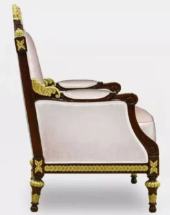 Casa Padrino Luxus Barock Wohnzimmer Sessel Grau / Dunkelbraun / Gold - Handgefertigter Barockstil Sessel - Luxus Wohnzimmer Möbel im Barockstil - Barock Möbel - Edel & Prunkvoll