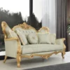 Casa Padrino Luxus Barock Wohnzimmer Set Hellgrün / Gold - 2 Sofas & 2 Sessel & 1 Couchtisch - Handgefertigte Barock Wohnzimmer Möbel - Edel & Prunkvoll