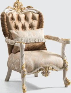 Casa Padrino Luxus Barock Wohnzimmer Set Braun / Silber / Weiß / Gold - 2 Sofas & 2 Sessel & 1 Couchtisch - Handgefertigte Wohnzimmer Möbel im Barockstil - Edel & Prunkvoll