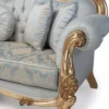 Casa Padrino Luxus Barock Wohnzimmer Sofa mit dekorativen Kissen Hellblau / Türkis / Gold 222 x 82 x H. 120 cm - Barock Wohnzimmermöbel