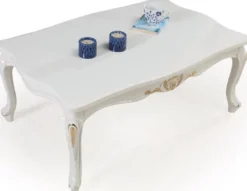 Casa Padrino Luxus Barock Wohnzimmer Set Blau / Weiß / Gold - 2 Sofas & 2 Sessel & 1 Couchtisch - Prunkvolle Wohnzimmer Möbel im Barockstil