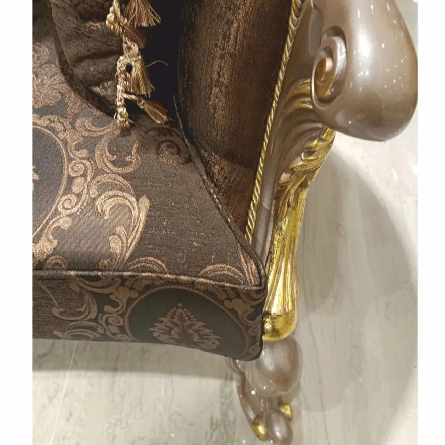 Casa Padrino Luxus Barock Wohnzimmer Sofa Schwarz / Grau / Gold 241 cm - Barock Möbel