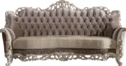 Casa Padrino Luxus Barock Wohnzimmer Set Braun / Beige / Weiß / Gold - 2 Sofas & 2 Sessel & 1 Couchtisch - Edle Barock Wohnzimmer Möbel