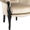 Casa Padrino Luxus Barock Wohnzimmer Sessel Beige / Schwarz - Handgefertigter Barockstil Sessel - Luxus Wohnzimmer Möbel im Barockstil - Barock Möbel
