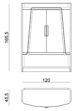 Casa Padrino Luxus Barschrank Grau / Gold 120 x 45,5 x H. 165,5 cm - Massivholz Weinschrank mit 2 Türen - Bar Möbel - Hotel Möbel - Luxus Möbel