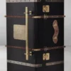 Casa Padrino Luxus Barschrank mit Rollen Antik Schwarz 59 x 51 x H. 120 cm - Kofferschrank im Retro Look - Retro Stil Weinschrank - Bar Möbel - Luxus Möbel