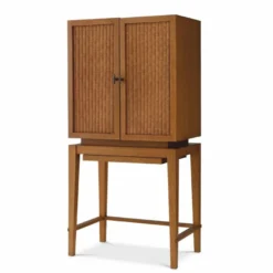Casa Padrino Luxus Barschrank - Weinschrank mit 2 Türen Braun / Bronze H. 167,5 cm - Bar Möbel