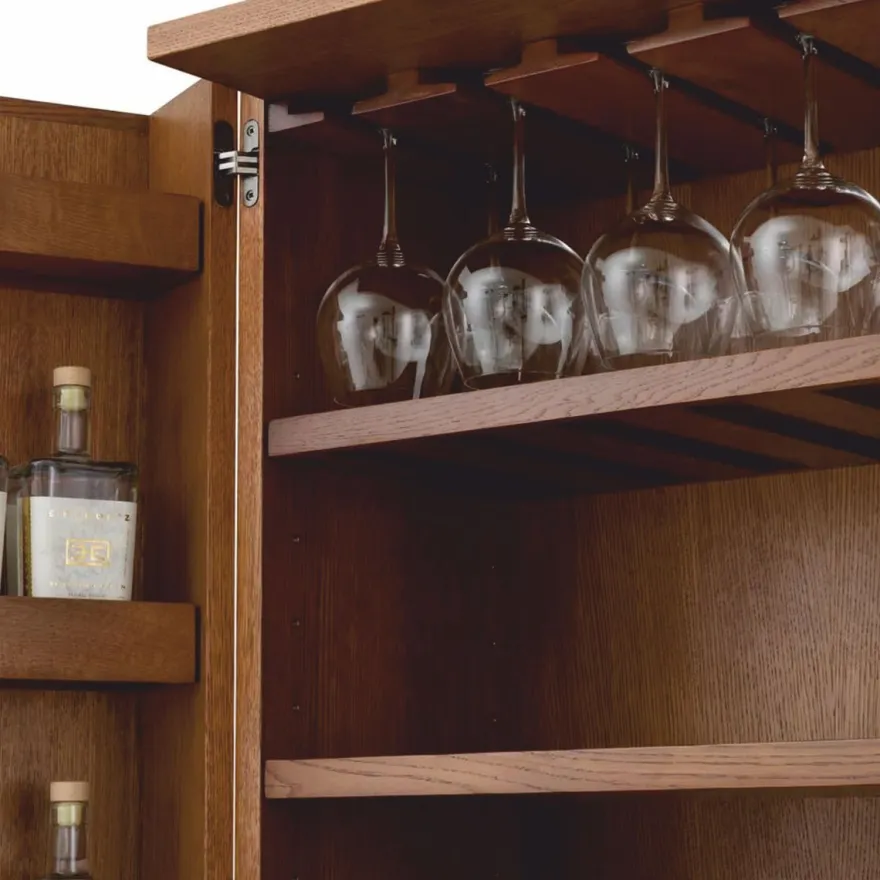 Casa Padrino Luxus Barschrank - Weinschrank mit 2 Türen Braun / Bronze H. 167,5 cm - Bar Möbel