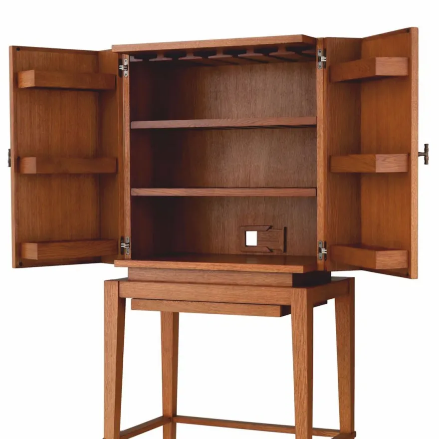 Casa Padrino Luxus Barschrank - Weinschrank mit 2 Türen Braun / Bronze H. 167,5 cm - Bar Möbel