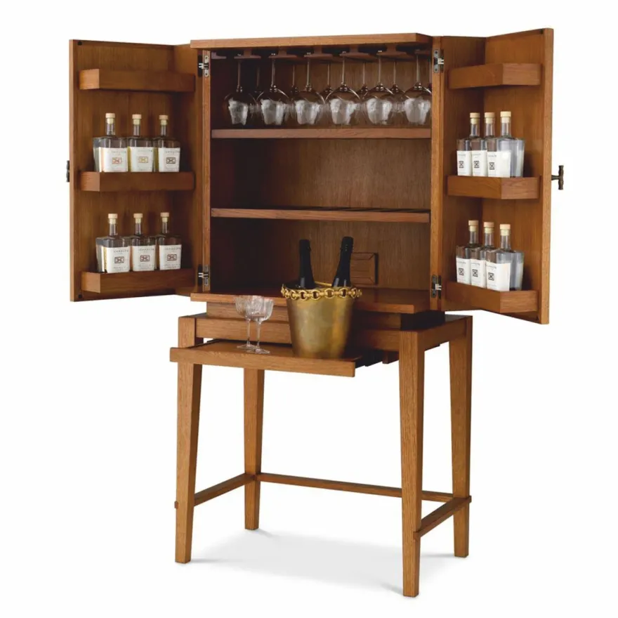 Casa Padrino Luxus Barschrank - Weinschrank mit 2 Türen Braun / Bronze H. 167,5 cm - Bar Möbel